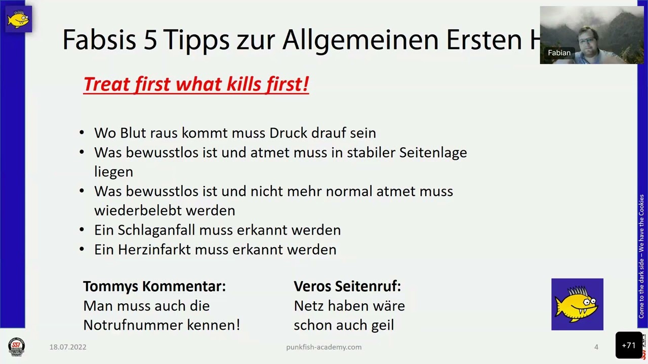 Erste Hilfe am Tauchplatz