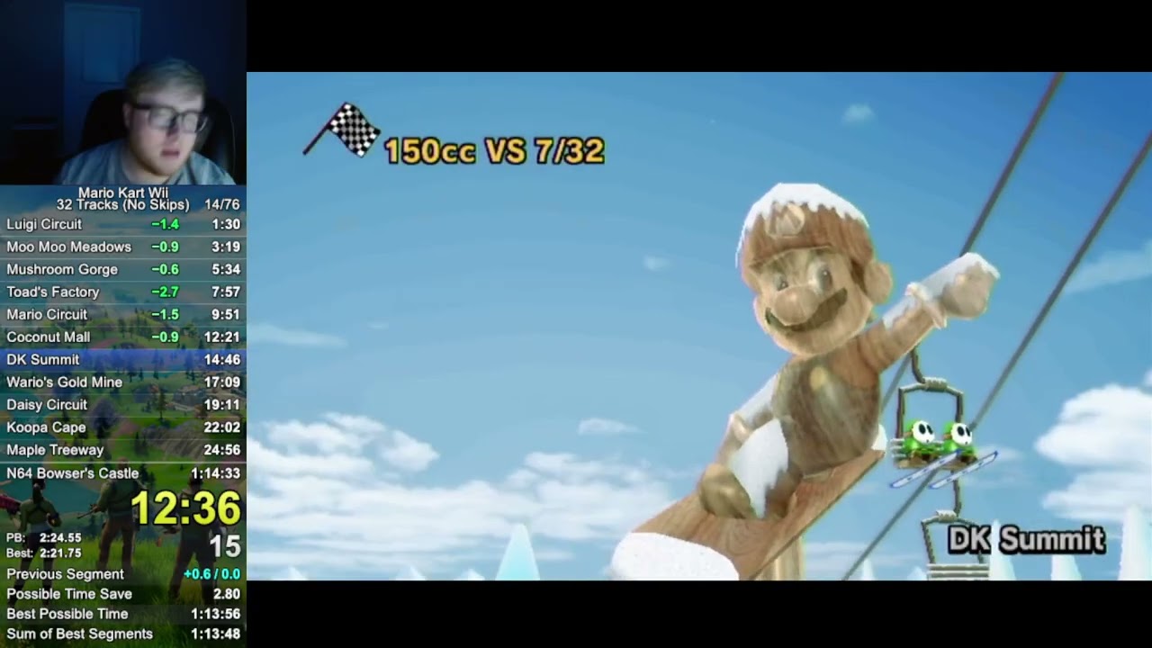 MKWii All 32 Tracks Speedrun in 1:00:43.257 (No Skips, 1:14:30 RTA) - Mario Kart Wii