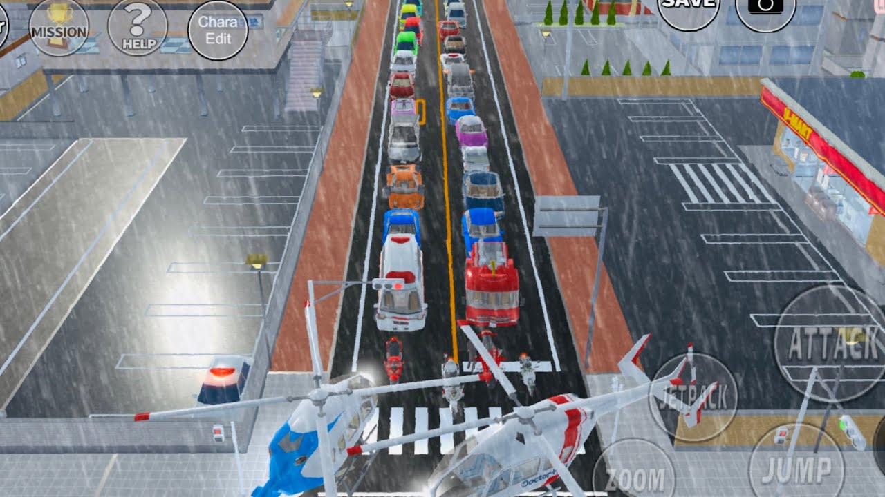Rainy Day Chaos in Sakura School Simulator 🌧️🚗 | Traffic Jam & Emergency Scene