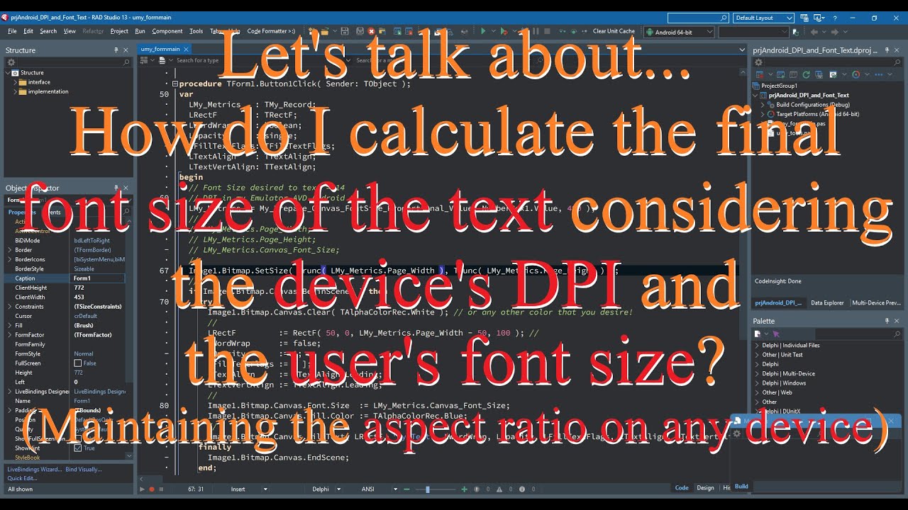 Delphi: How to calculate final font size to text considering: the device's DPI and user's font size?