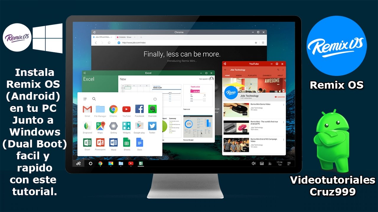 Como instalar Remix OS en tu PC o Laptop, junto a Windows (dual boot) Facil y rapido