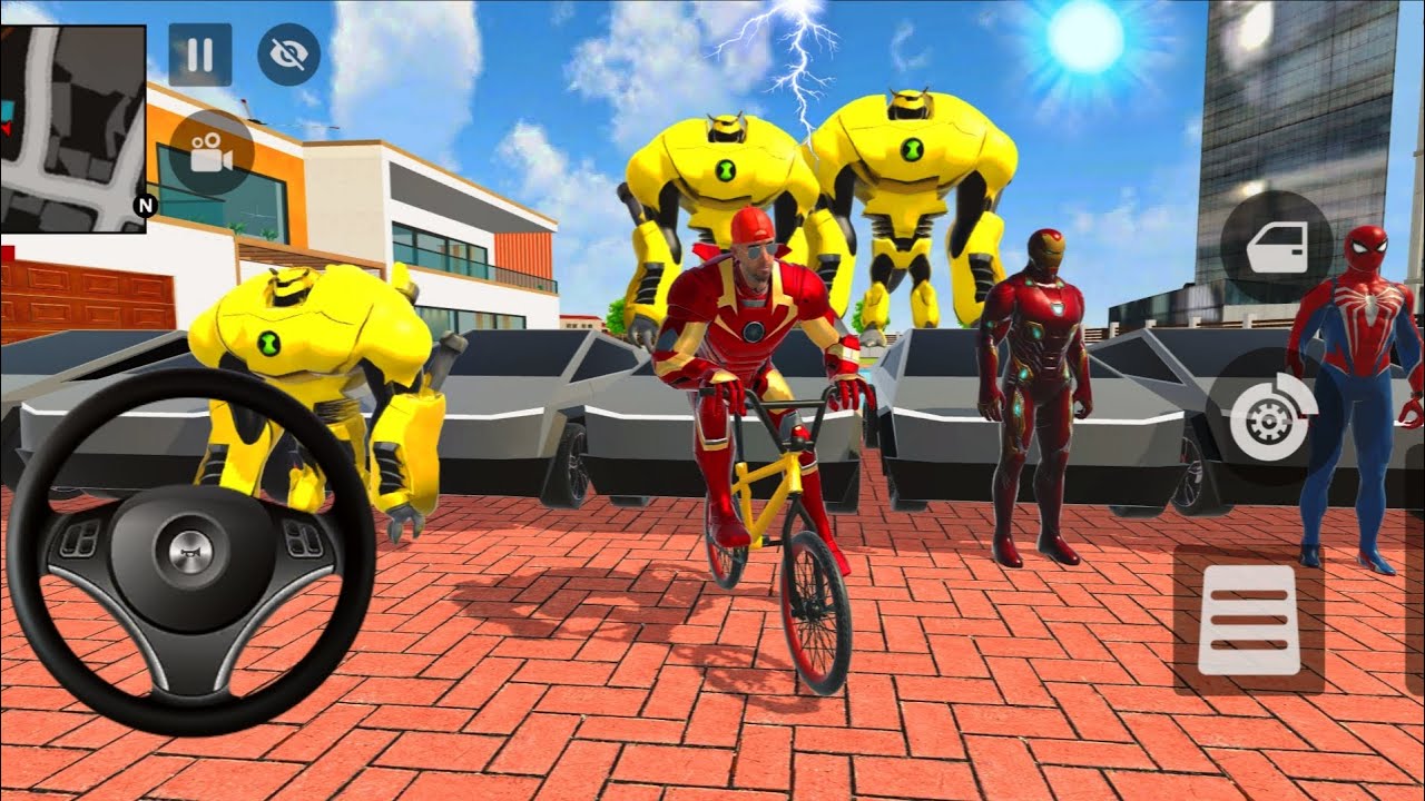 🦚Indian Thift Simulator 🥰 Iron man Became Escape From Hulk 🌟Car 3D Game🎊 Lot's of Police Car Android