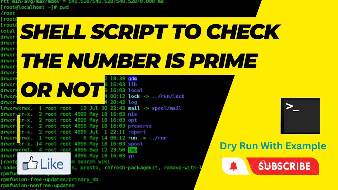 UNIX Shell Script / Program to check given number is prime or not | Unix Shell Programming Tutorial