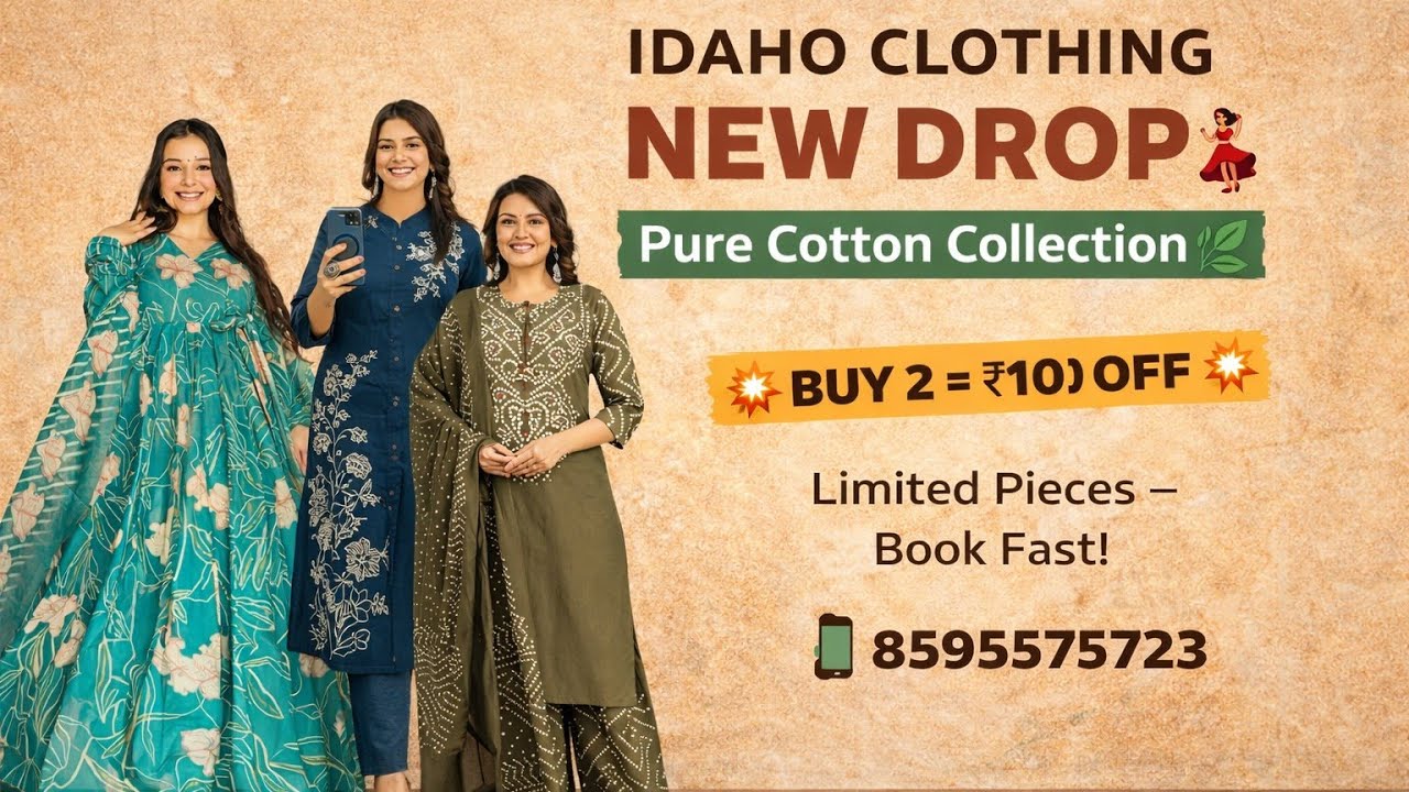 Idaho-Clothing New Launch with 899/- Sale Buy any 2 and Get Rs 100/- off - 8595575273 Booking No