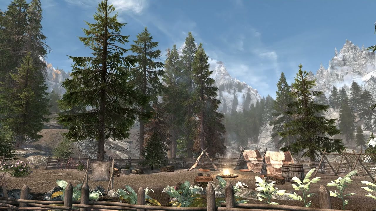 Skyrim - Kynesgrove: Clear Weather At First, Followed By Rain (Ambient & Calming Music/Sounds)
