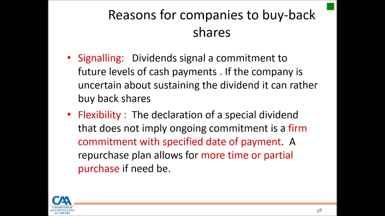 Dividend Policy Decisions - Part 4