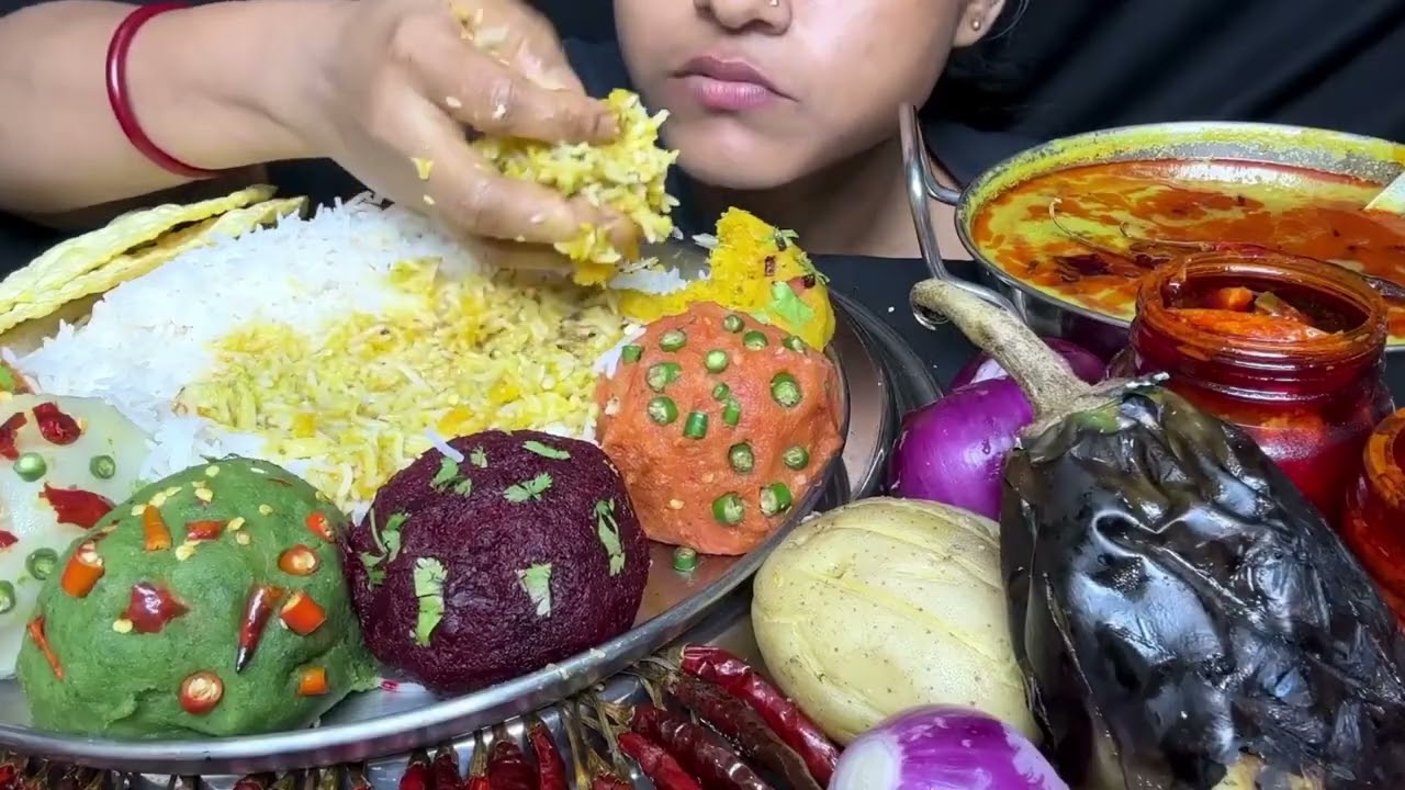 Eating different types of Bhorta l Achar Daal chawal l MNA eating ASMR mnasmreating 