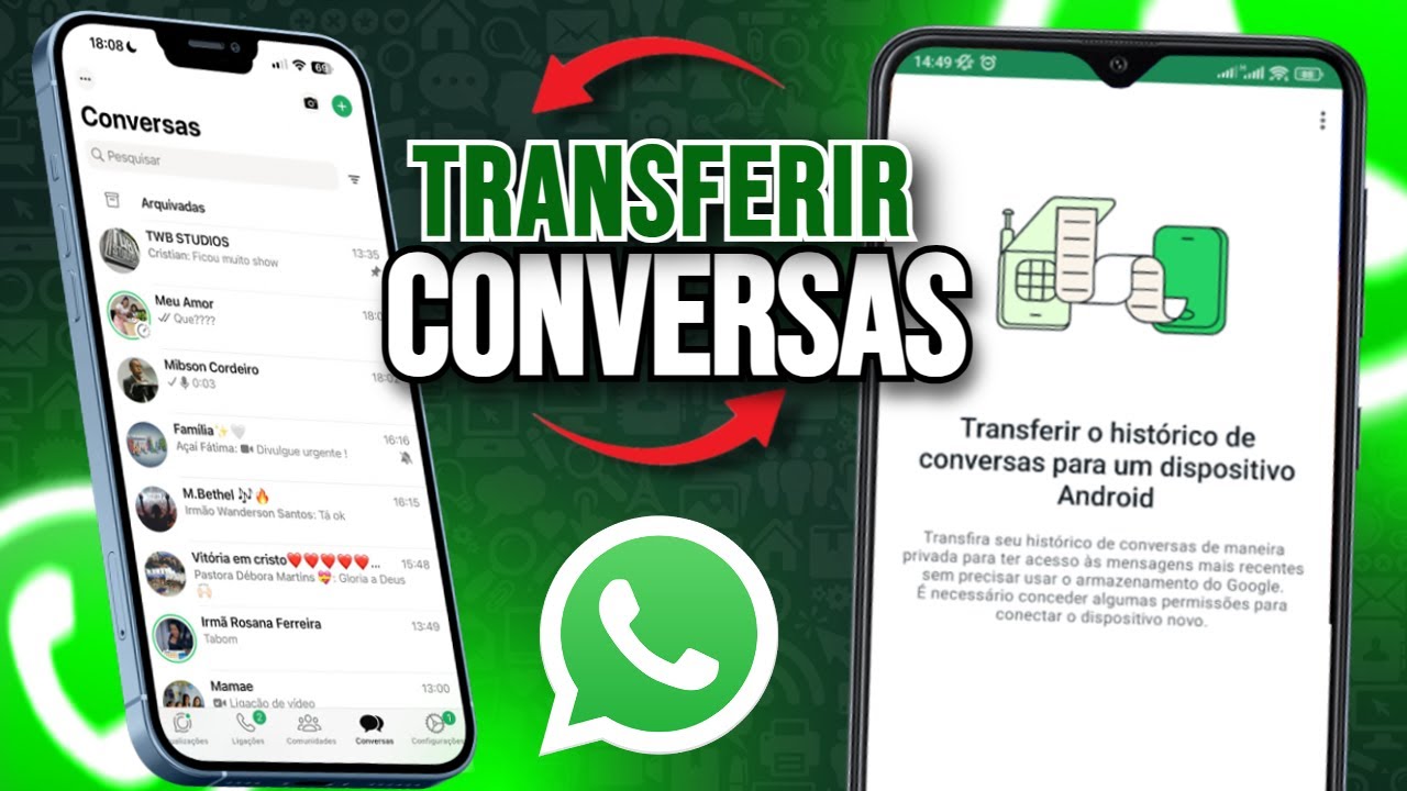 Como TRANSFERIR CONVERSAS para OUTRO CELULAR SEM BACKUP - WHATSAPP