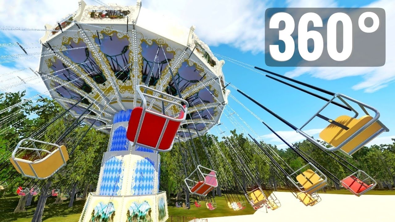 [360 video VR] 360° Theme Park Swing Carousel POV Roller Coaster Montañas Rusas Playstation VR PSVR