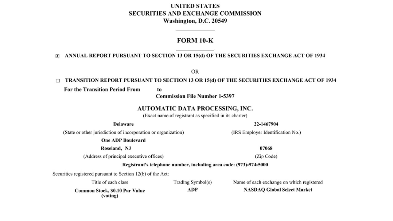 [ADP] Automatic Data Processing: stock analysis and intrinsic value