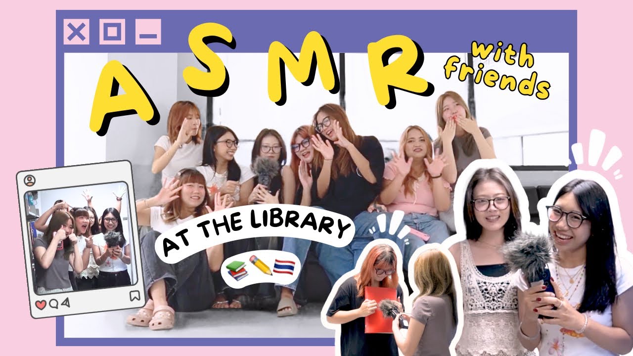 ASMR AT THE LIBRARY WITH FRIENDS 🇹🇭📚✏️| Valenjuu