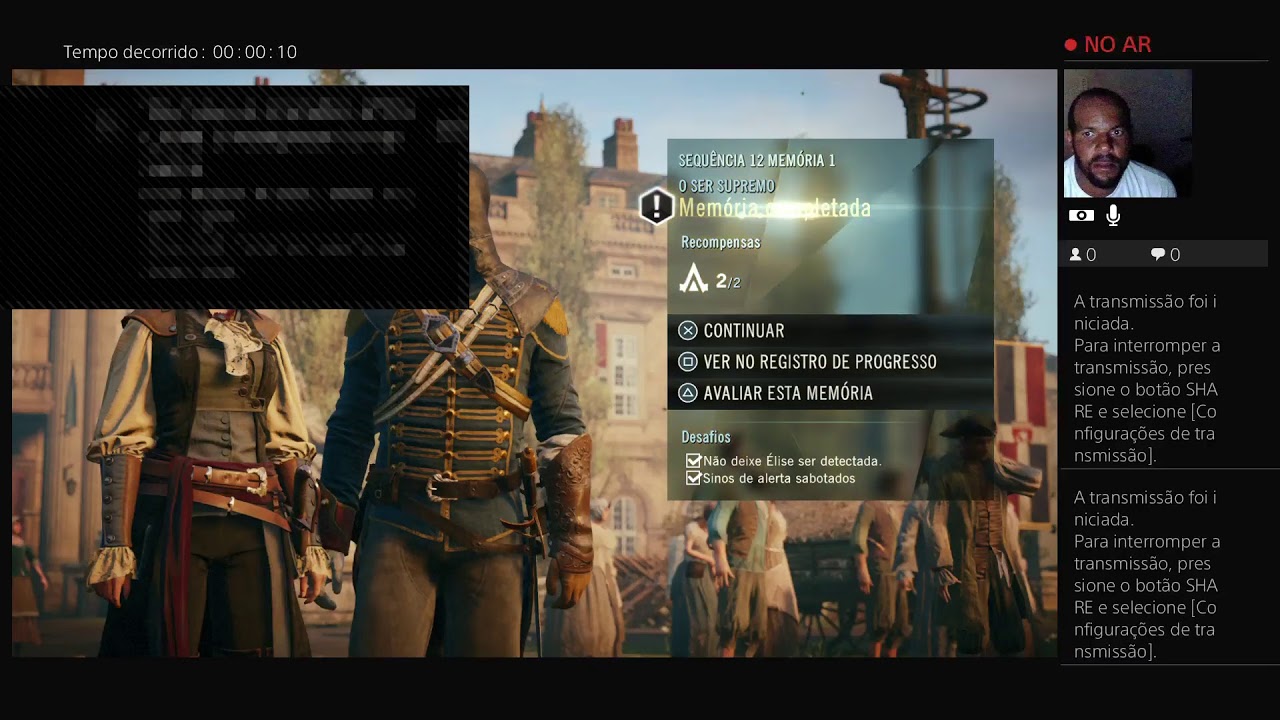 Transmiss&atilde;o ao vivo do PS4 de tthiago2018