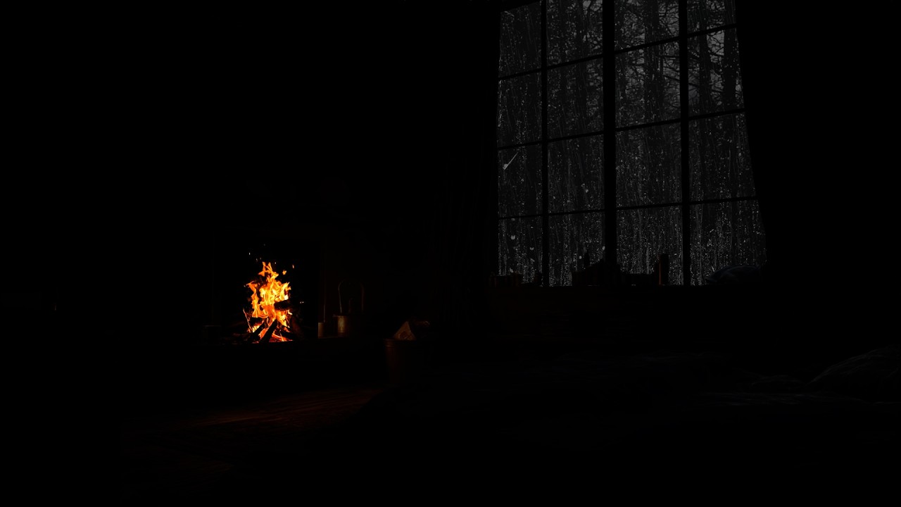 Rain & Crackling Fireplace in a Cozy Cabin | A Warm, Gentle Ambience for Deep Sleep