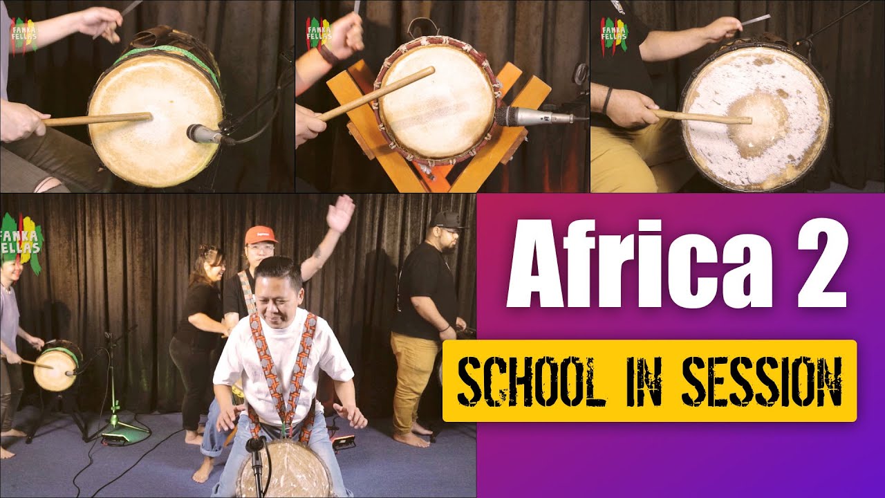 How to play Africa 2 - Fanka version with performance (School in Session - Djembe Dunun Demo)