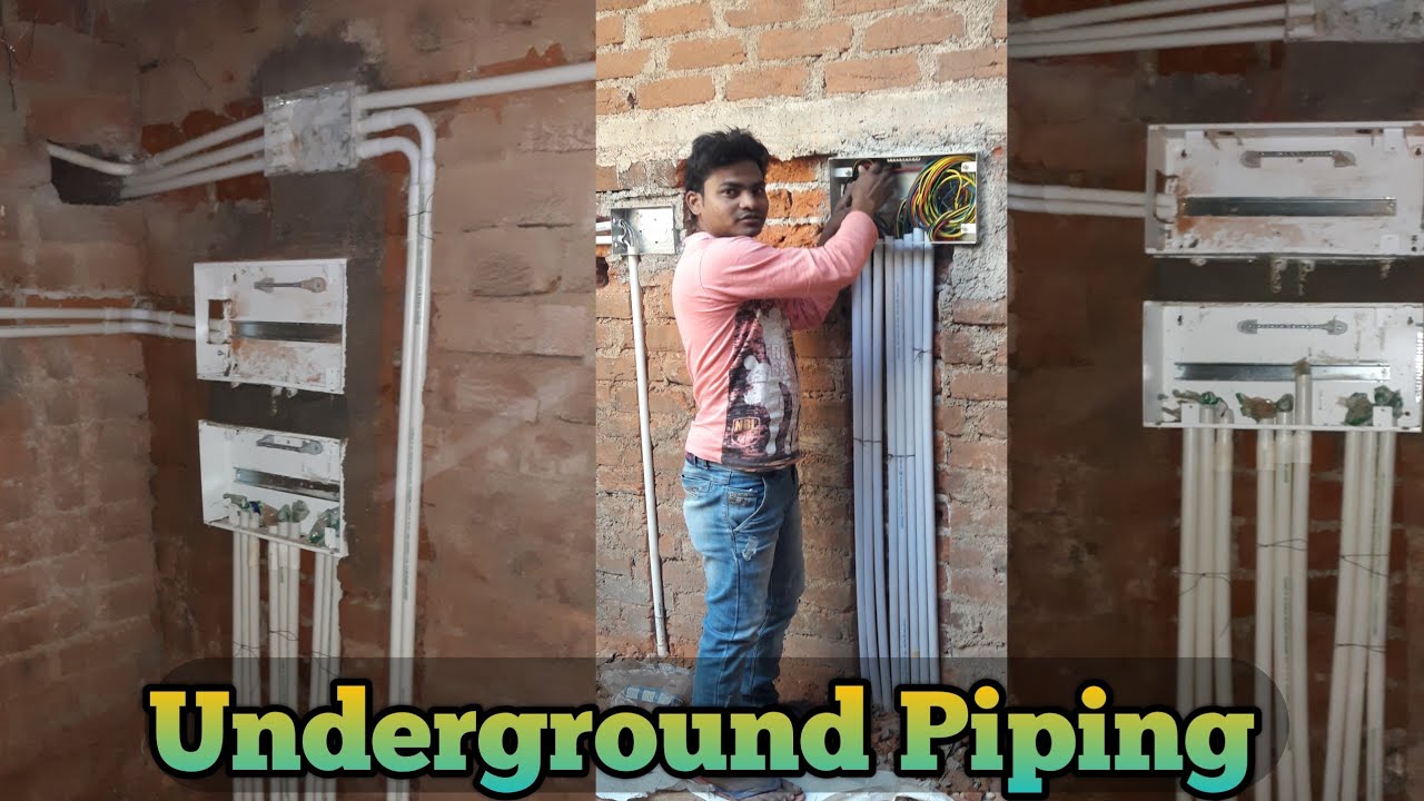 3 Room Or Bathroom Me Underground Piping Kaise Kare | House Wiring 