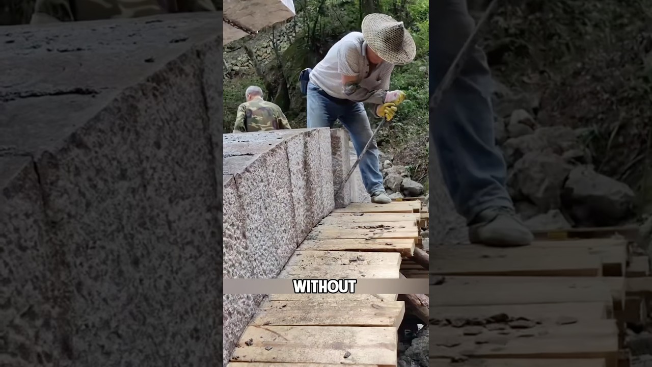 How is a stone arch bridge built using only stones