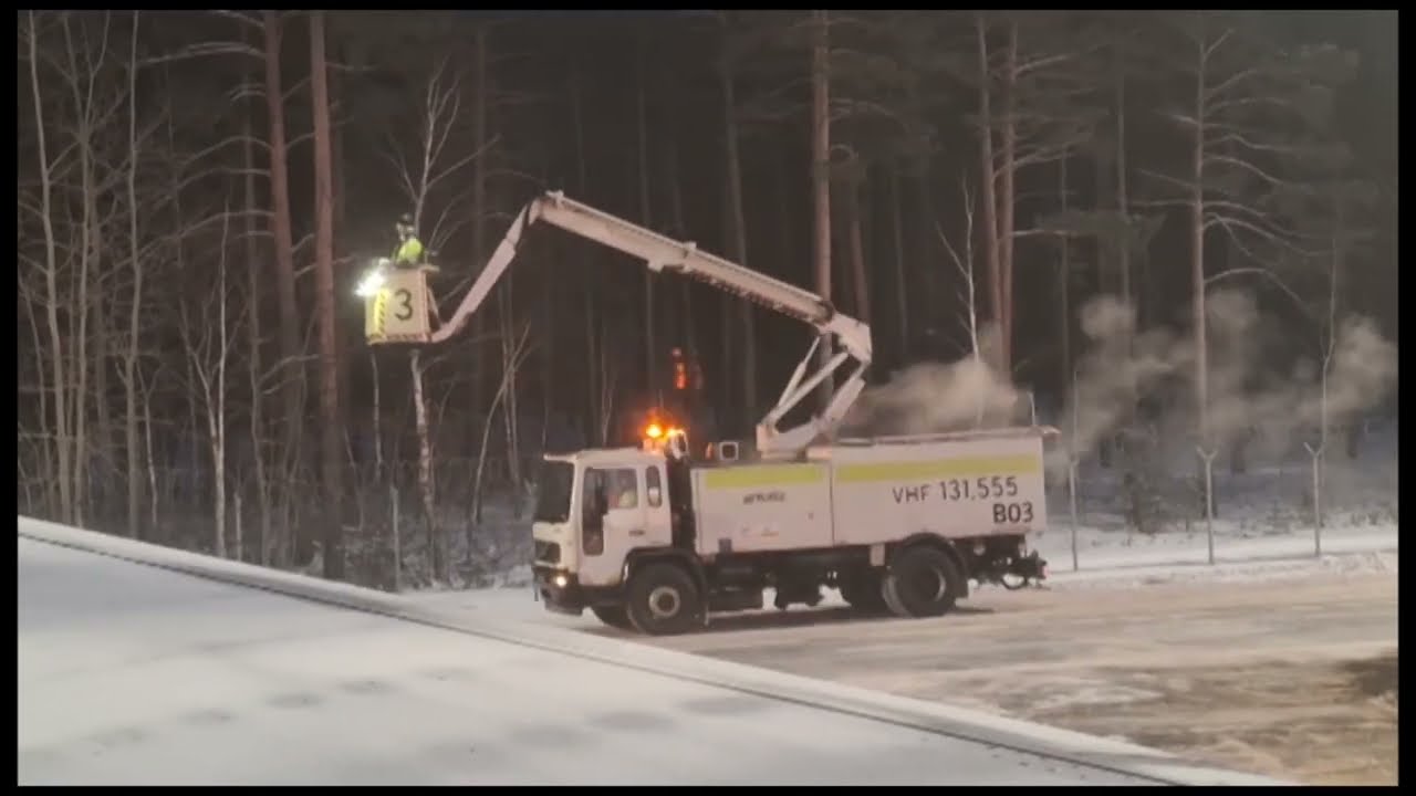 De icing at Riga International Airport RIX, Latvia