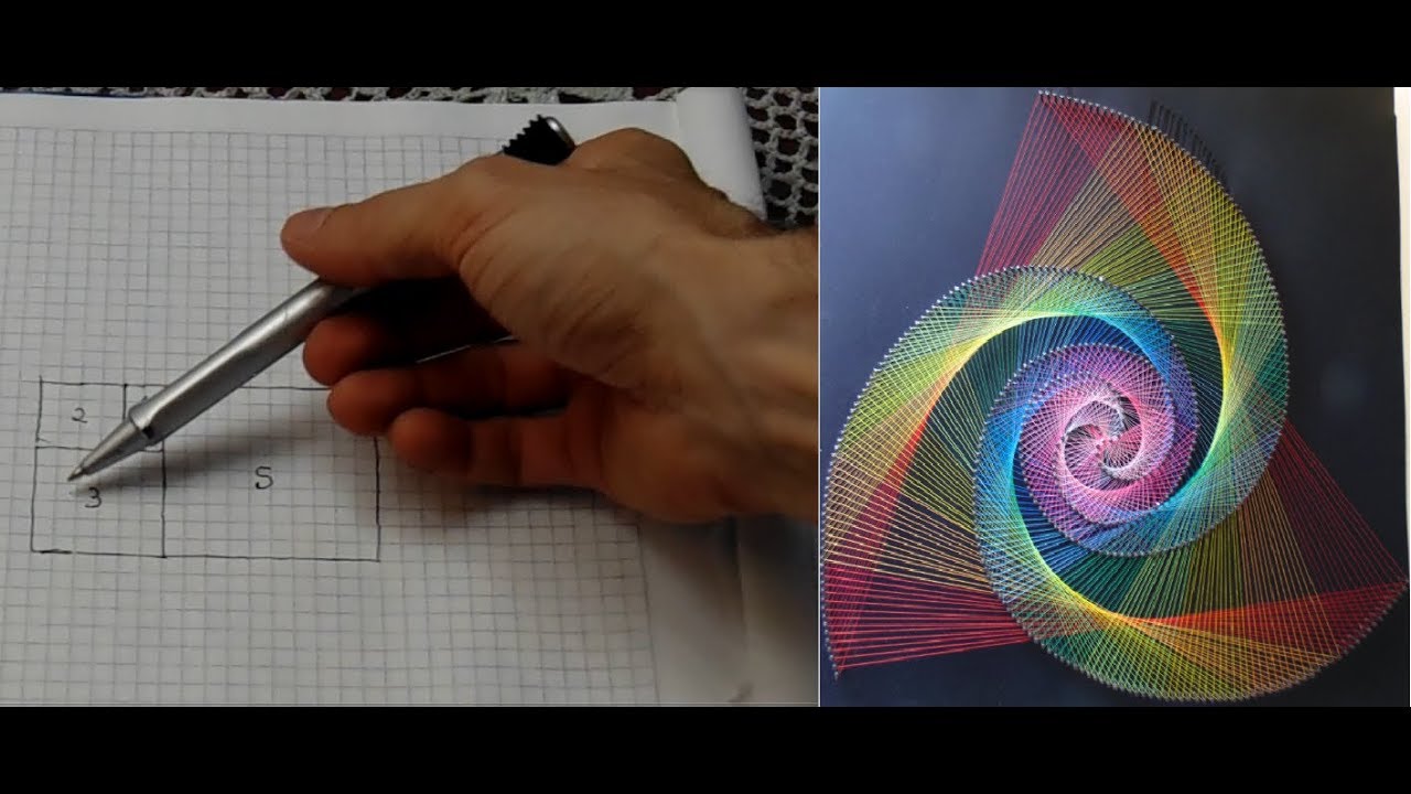 string art boceto triple spiral obra numero 34