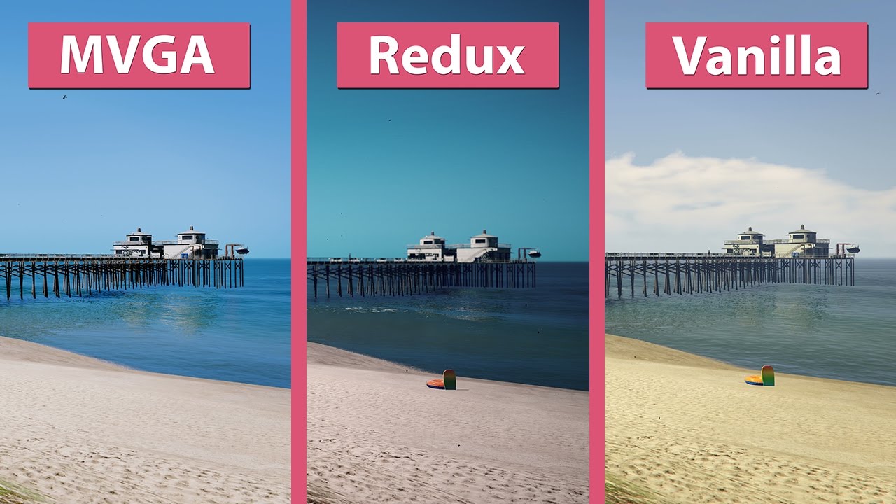 4K UHD | GTA 5 &ndash; Make Visuals Great Again vs. Redux vs. Vanilla Graphics Mod Comparison