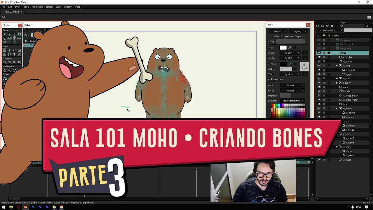 Como criar rig de ossos no Moho • aula 03 [Multilingual]
