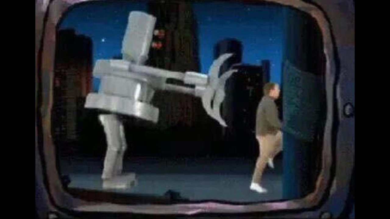 SpongeBob watches a scary Robot movie