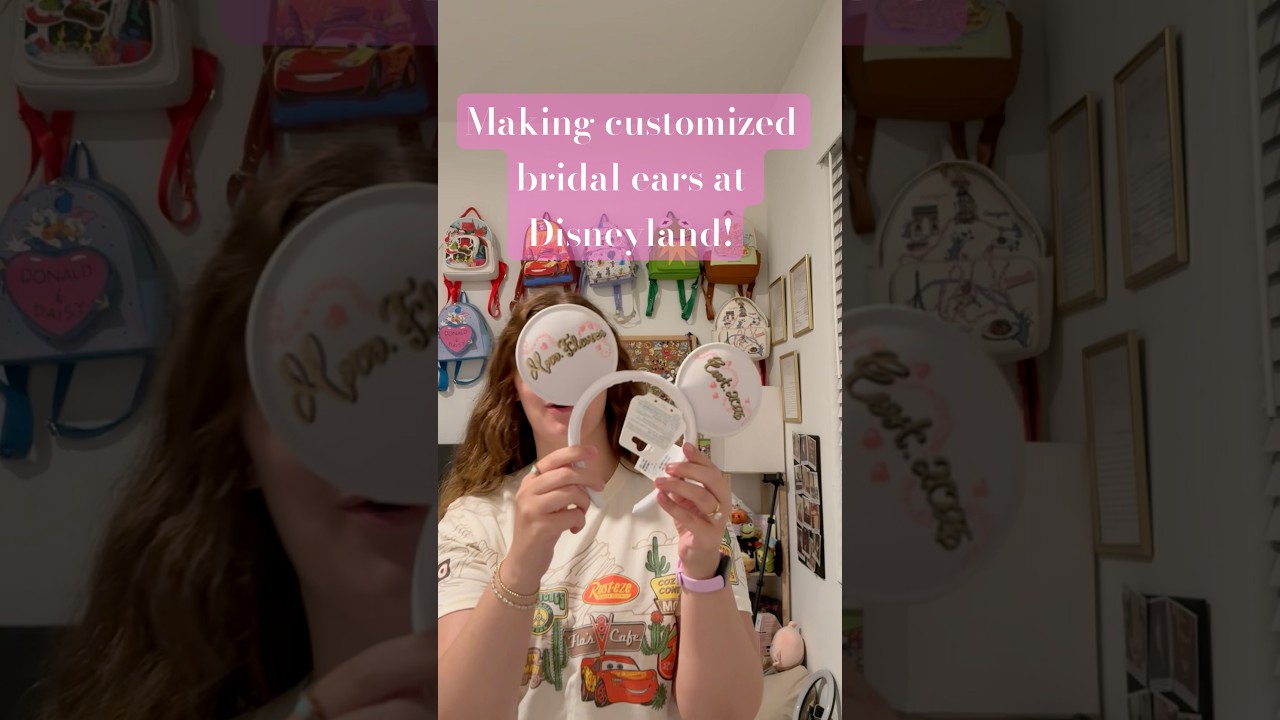 Making customized bridal ears at Disneyland for less than $60! #disney #disneyears #disneybride