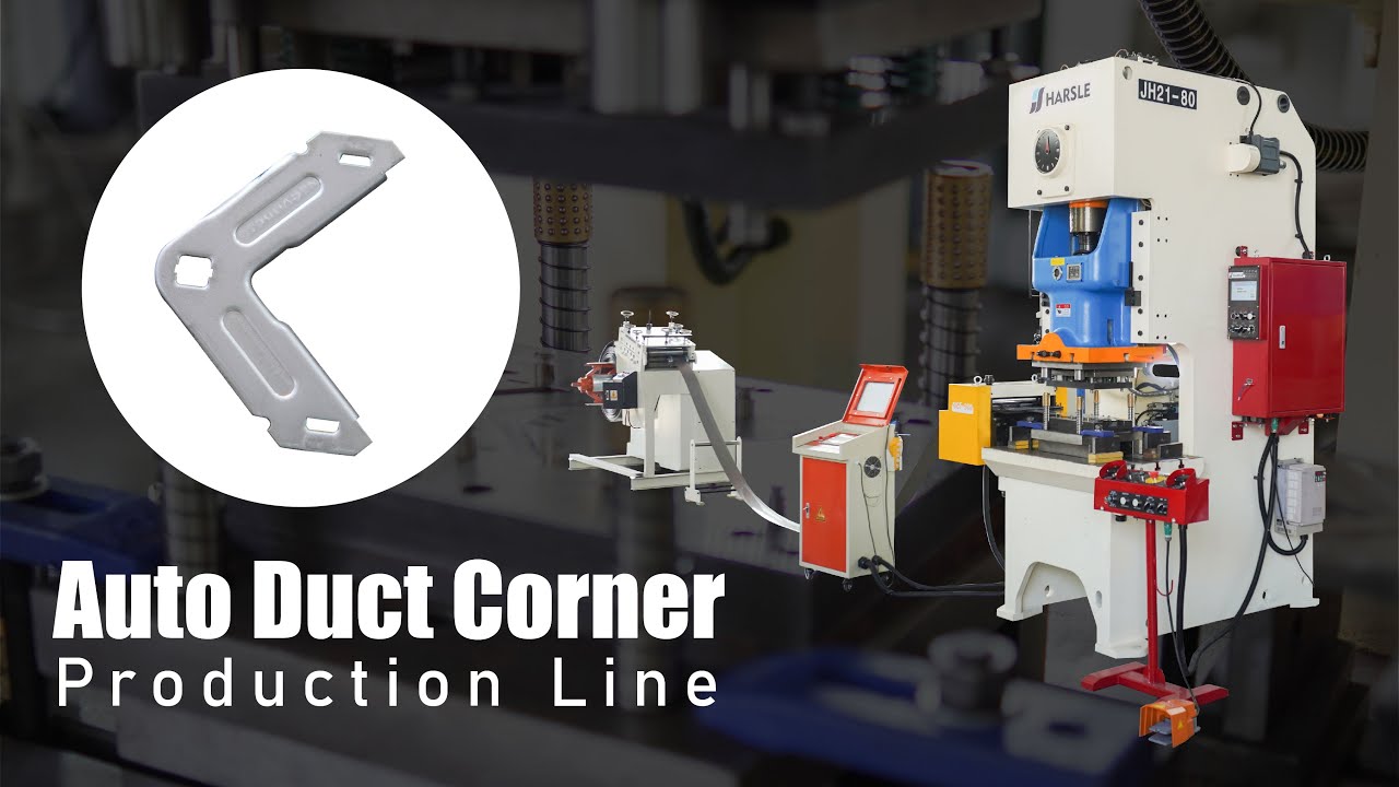 Automatic Duct Corner Punching Production Line with Progressive Die and Servo Feeder