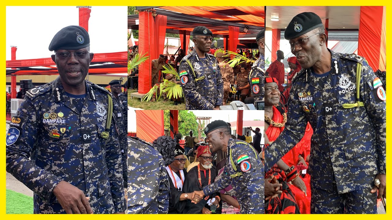 IGP Dampare Arrival at Queenmother Naa Manye Omaedru III & Storm Funeral Grounds with Boys