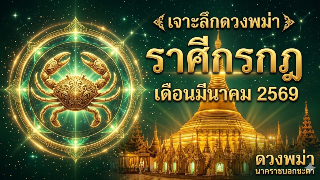 เจาะลึกดวงพม่า ราศีกรกฎ เดือนมีนาคม 2569 นาคราชเปิดดวง การงาน การเงิน ความรัก ตามตำราพม่าแท้