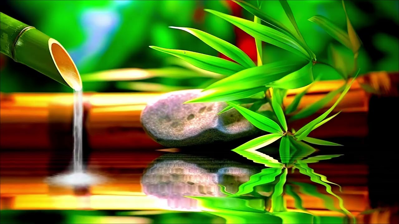 Relaxing Spa Ambience with Candle Glow, Flowing Water, and Night Nature Meditation