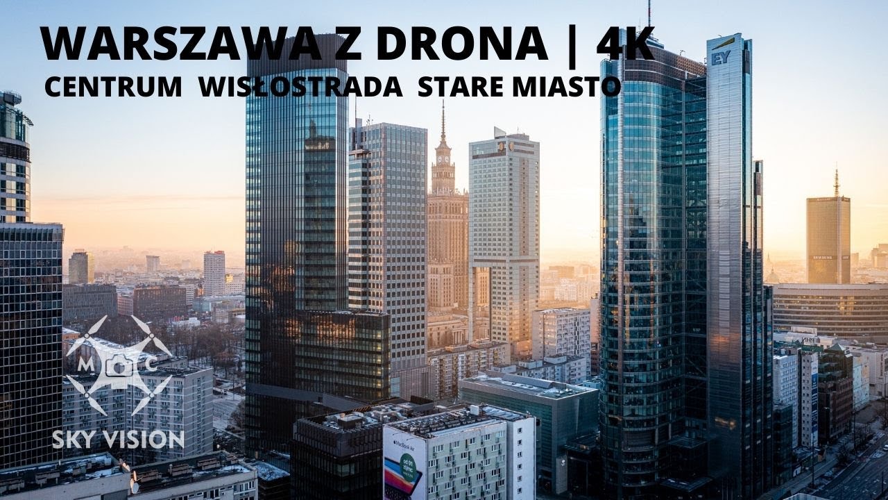 Centrum | Wisłostrada | Stare Miasto | Warszawa z drona | 4K