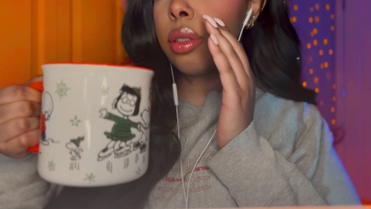 ASMR Drinking Hot Chocolate Clicky Whisper Ramble 🍫☕