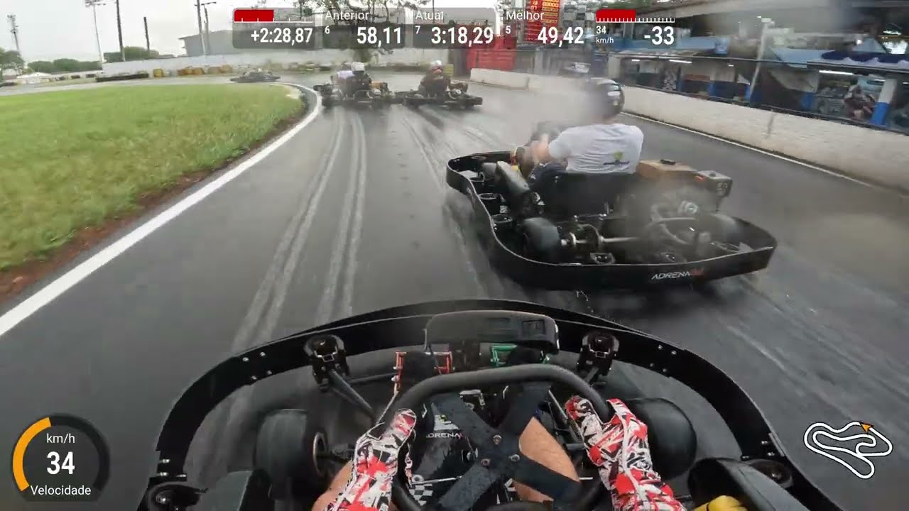 Primeira vez no novo asfalto do Adrena Kart + corrida na chuva! 🌧️🏎️ [13hp - 01/03/2026 17:30]