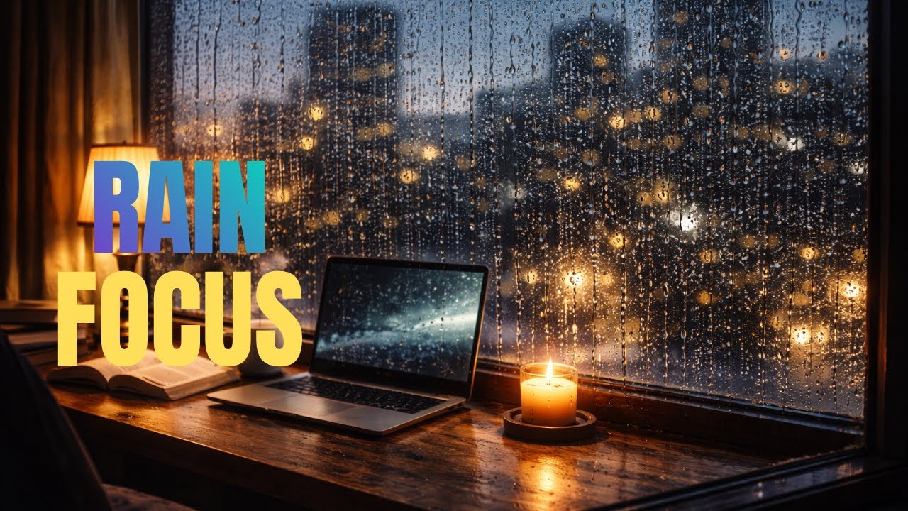 Rain Sounds for Deep Focus 🌧 Rainy Window Study Ambient & Relaxing Rain | 作業用BGM・集中環境音 (1 Hour)