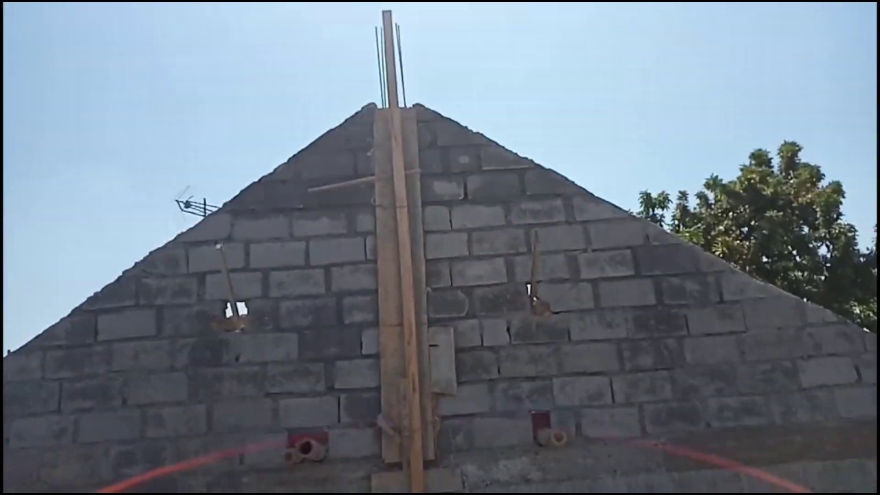 cara  membuat gewel rumah memakei batako