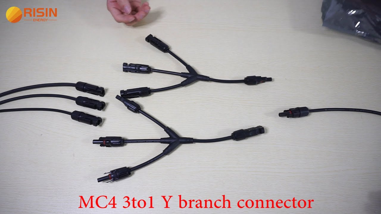 Risin Solar DC Parallel Connection 1 To 3 Y Type MC4 Branch Solar Power Connector
