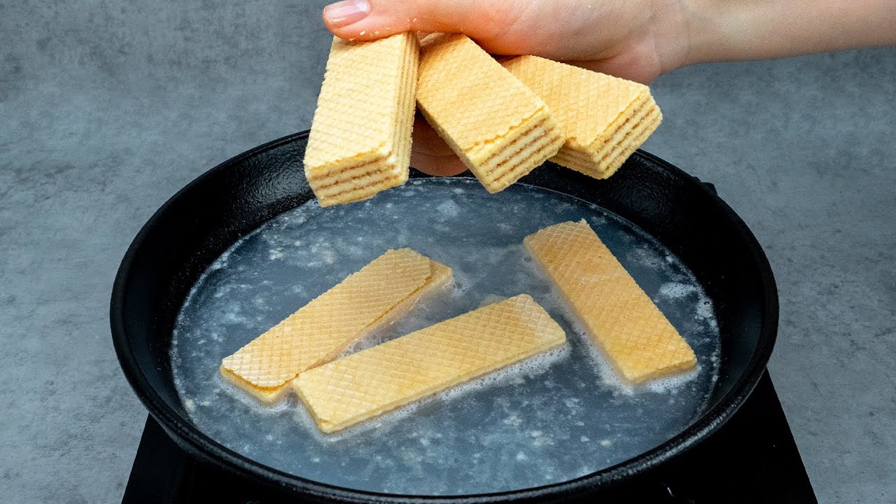Włóż wafle do wrzątku, a już nigdy nie kupisz słodyczy! Super prosty przepis!