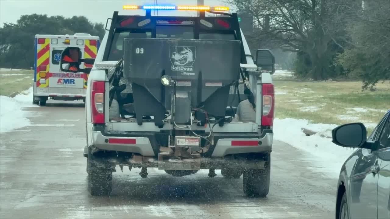 Ice and sleet create hazardous driving conditions across Central Texas