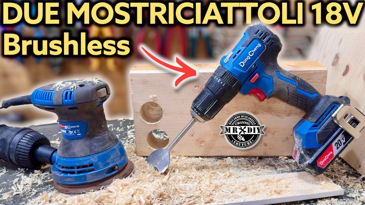 Trapano avvitatore a percussione 18V muro legno ferro brushless. Levigatrice orbitale 300W DongCheng