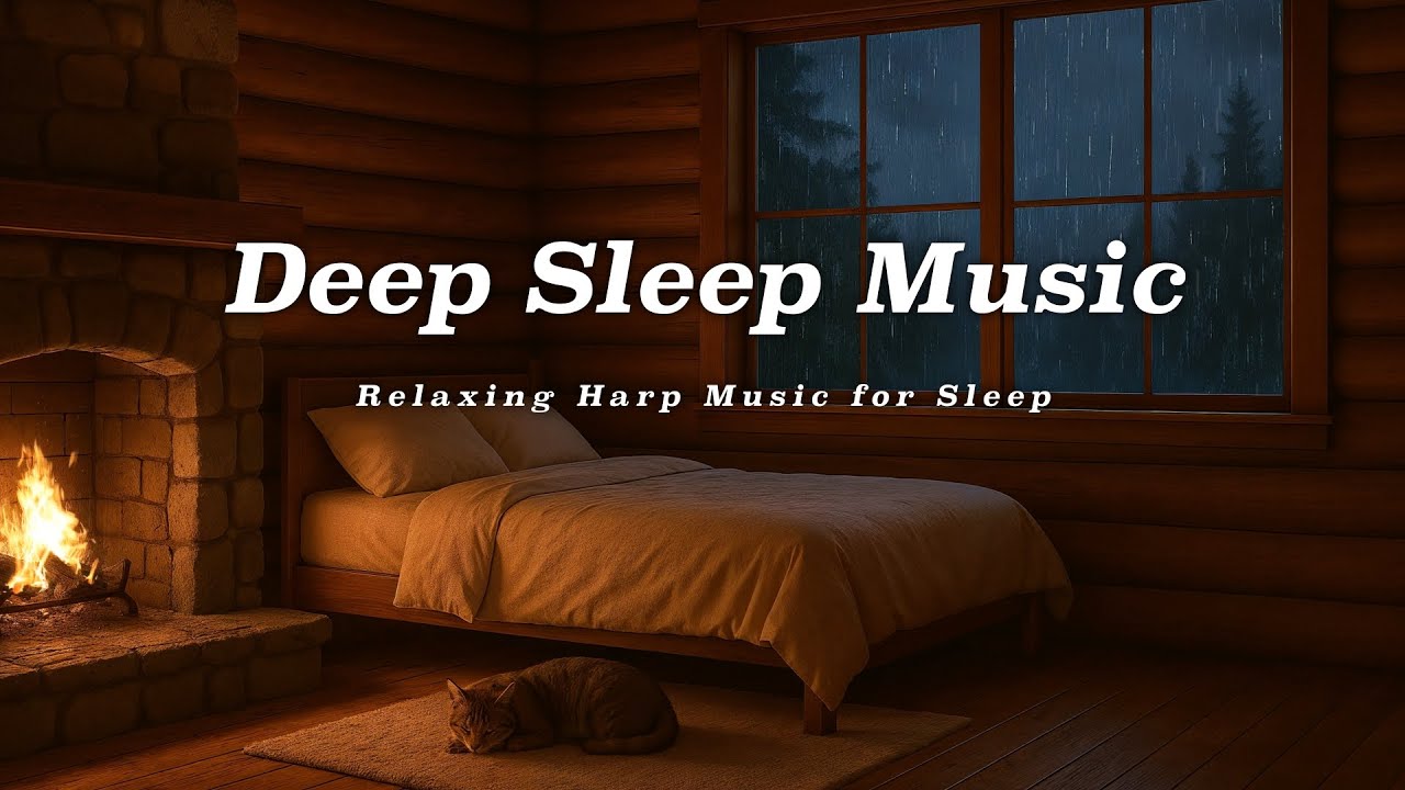 Cozy Harp – Rainy Evening Glow | Peaceful Harp Music for Sleep, Relaxation & Calm