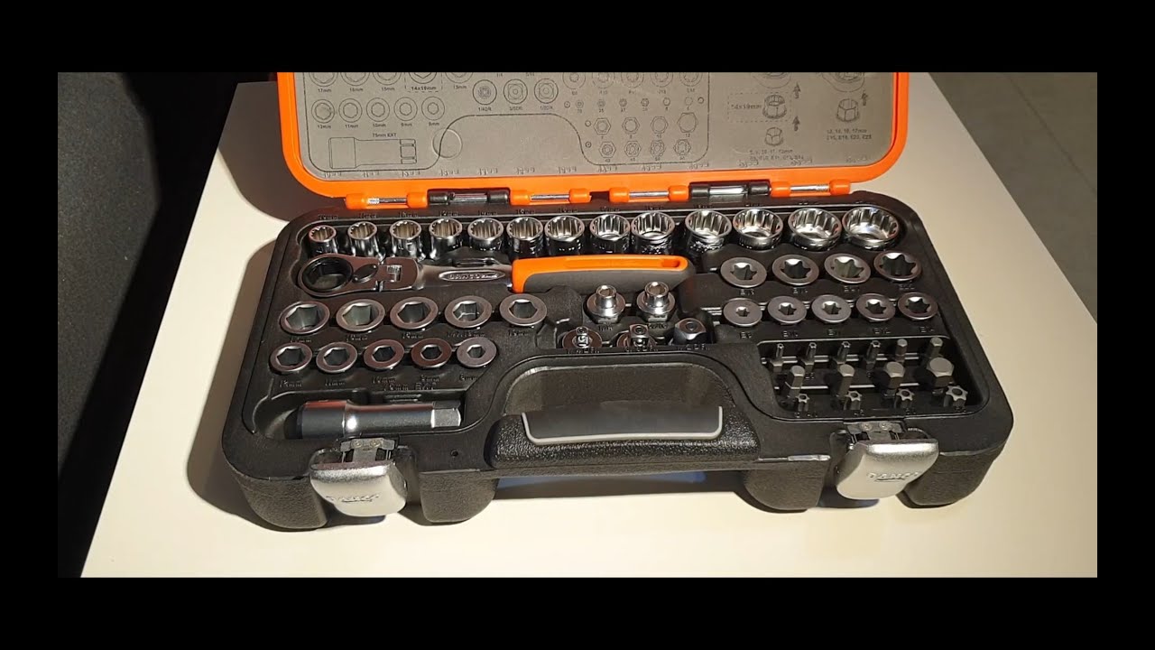 Bahco Pass-Through Socket Set with Flexi Head Ratchet/Adaptors