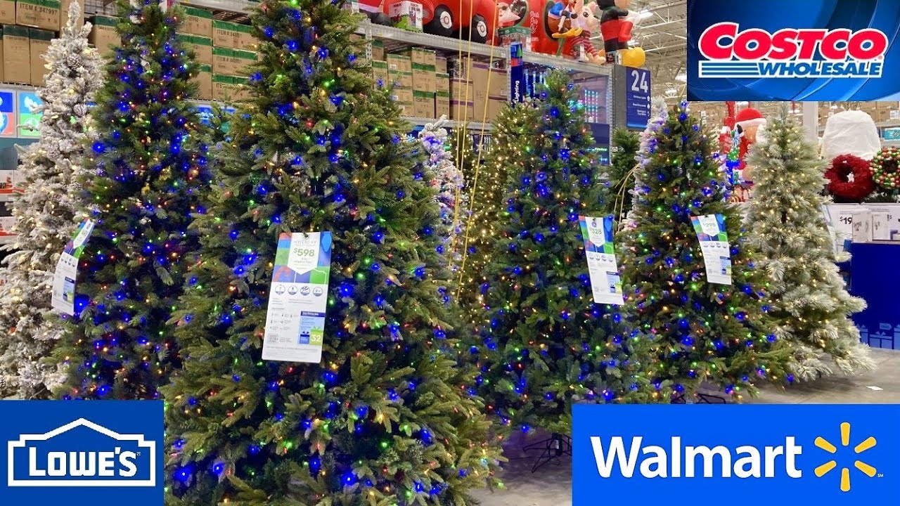 COSTCO WALMART LOWE'S CHRISTMAS DECORATIONS TREES DECOR SHOP WITH ME SHOPPING STORE WALK THROUGH