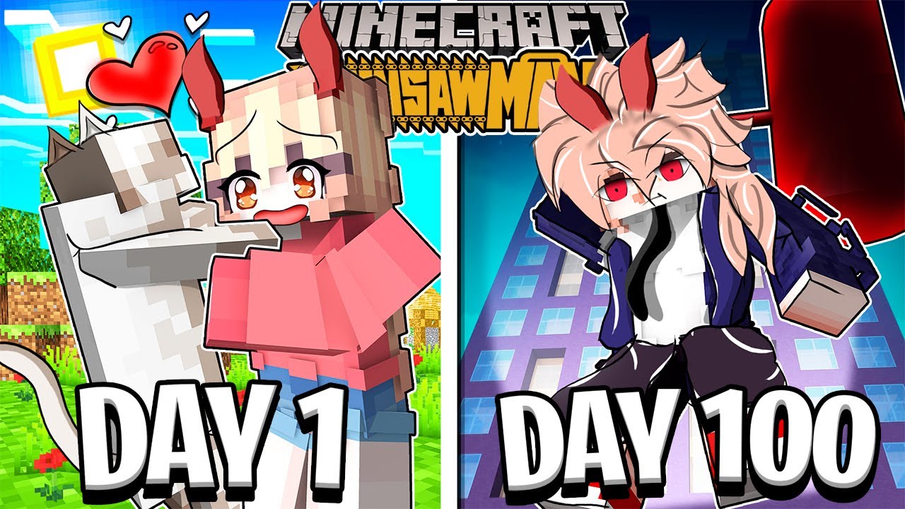 Я выжил 100 дней, играя за СИлу в CHAINSAW MAN в Minecraft