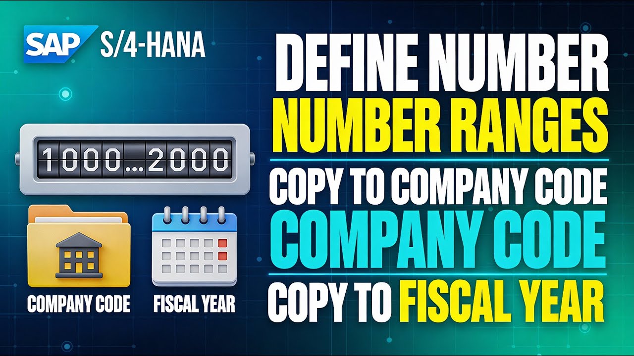 SAP S4 HANA FICO | Class 17 | Define Document Number Ranges,Copy to Company Code,Copy to Fiscal Year