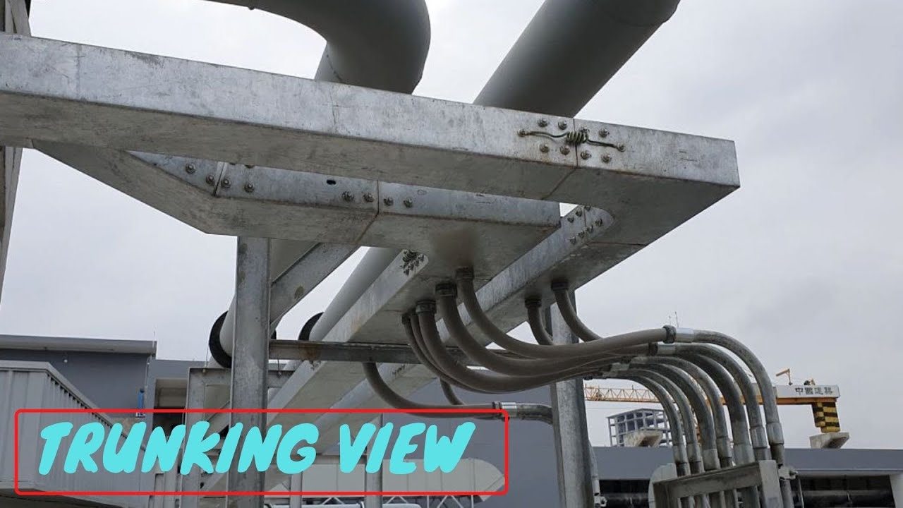 View the installation of power cable trunking