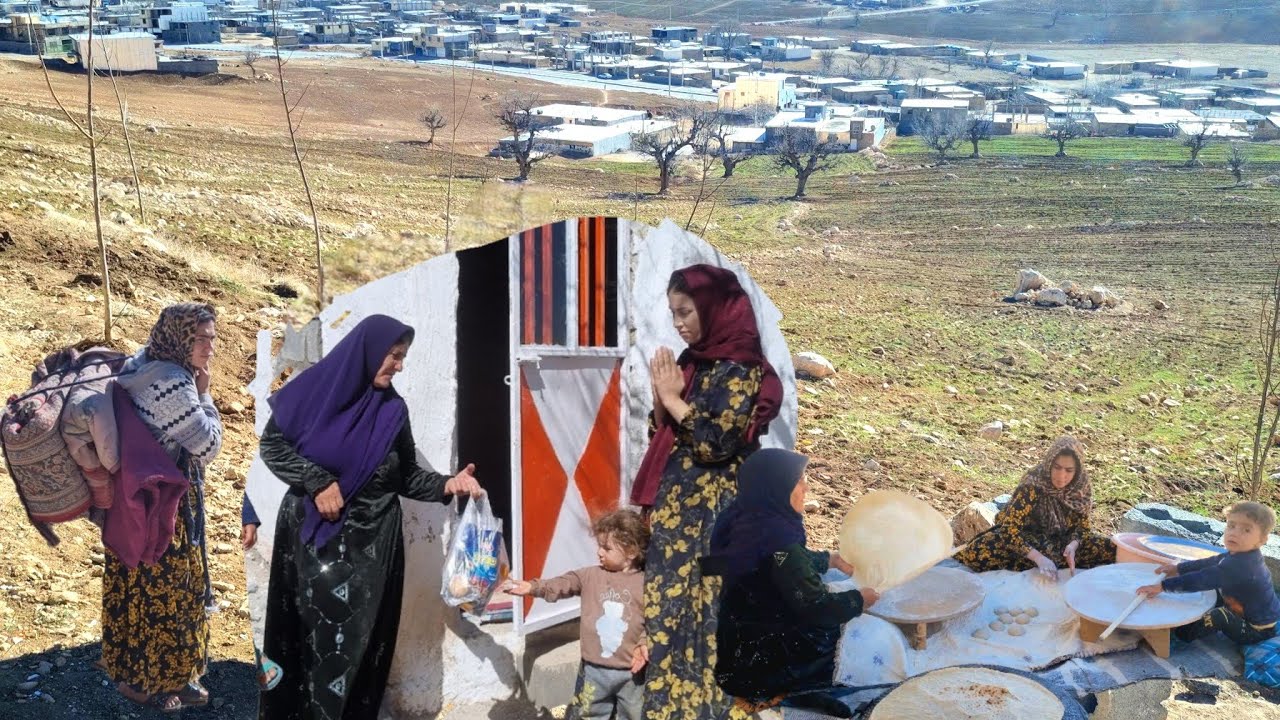 The mother of the Mook family had just given birth. We went to help her and baked bread for them.