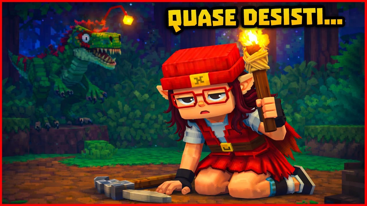 Foram HORAS sofrendo no Hytale pra encontrar os dinossauros da Zona 4
