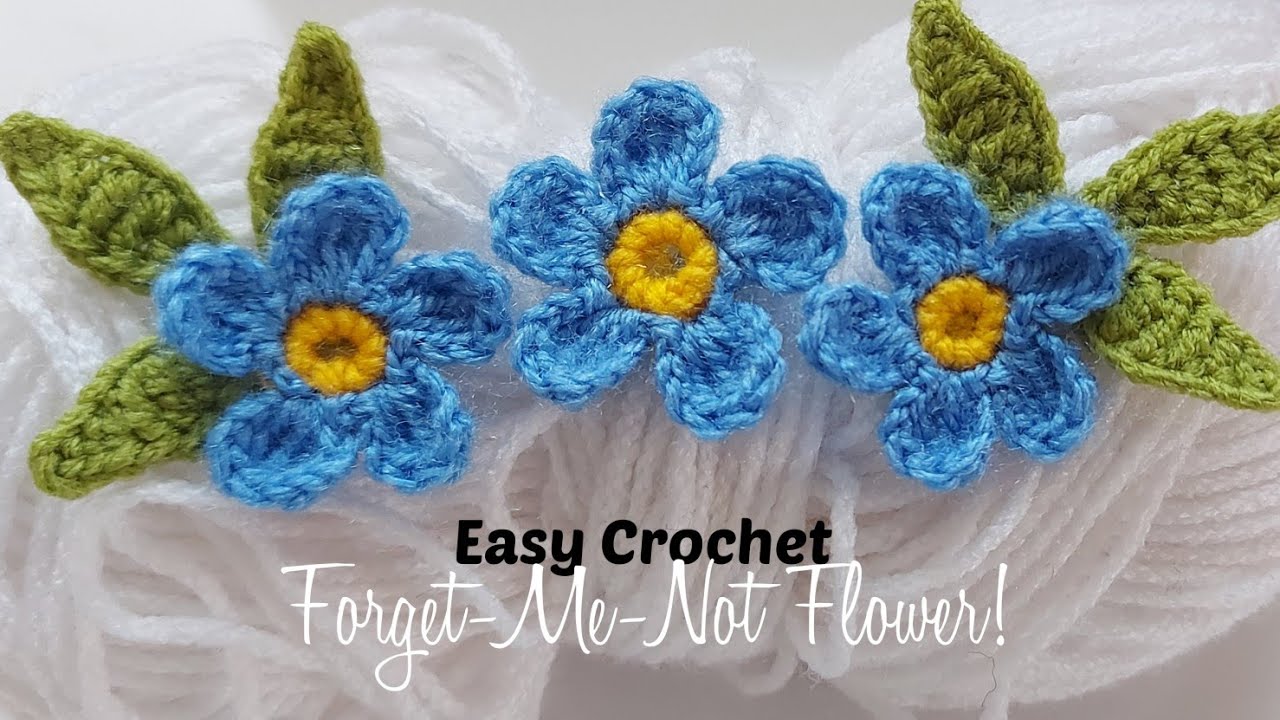How to Crochet a Forget-Me-Not Flower | Easy Crochet Flower Tutorial