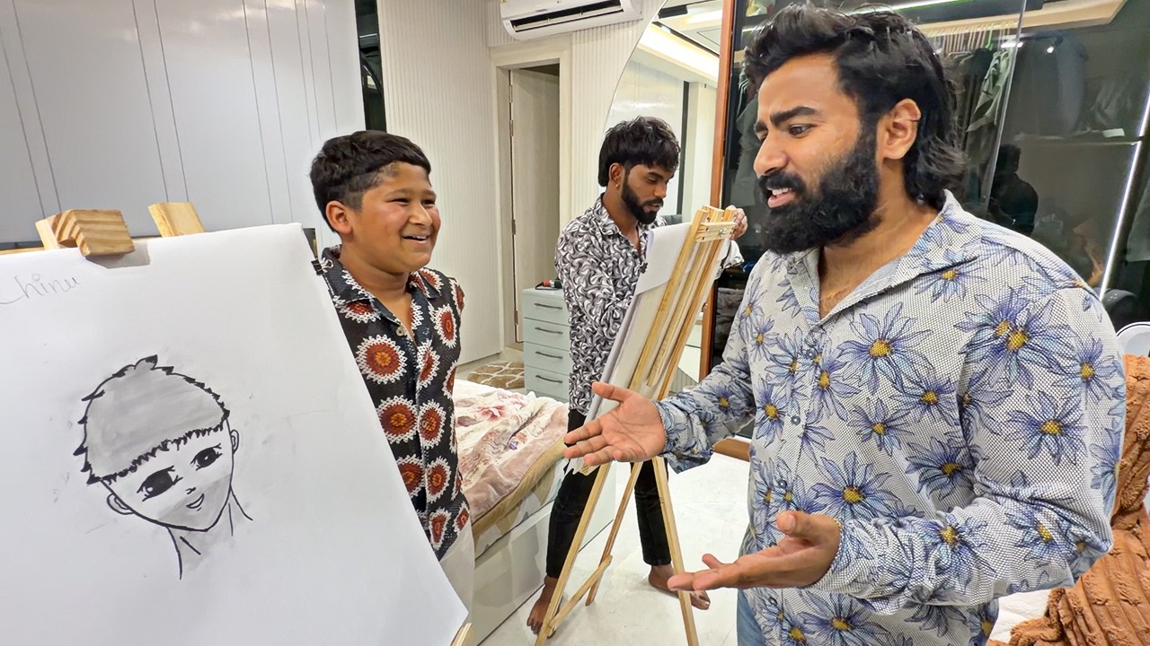 Draw My Face Challenge 🎨 Ajay vs Chinu