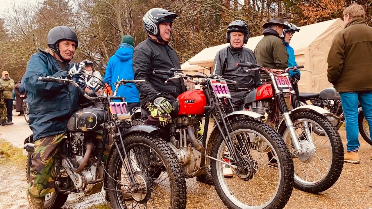 TALMAG TROPHY TRIAL Motorcycles Kick-Starts in the Rain featuring Sammy Miller & Aero the Wonder Dog